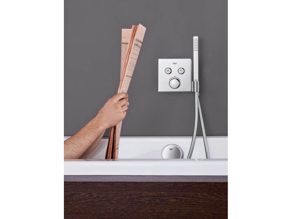 Grohtherm SmartControl cüt ventilli akış kontrollu, divar ici termostatik 
duş qarışdırıcısı, entegre duş kolu ile