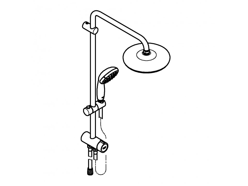 Tempesta System 210 divar bağlantılı, divertörlü duş sistemi