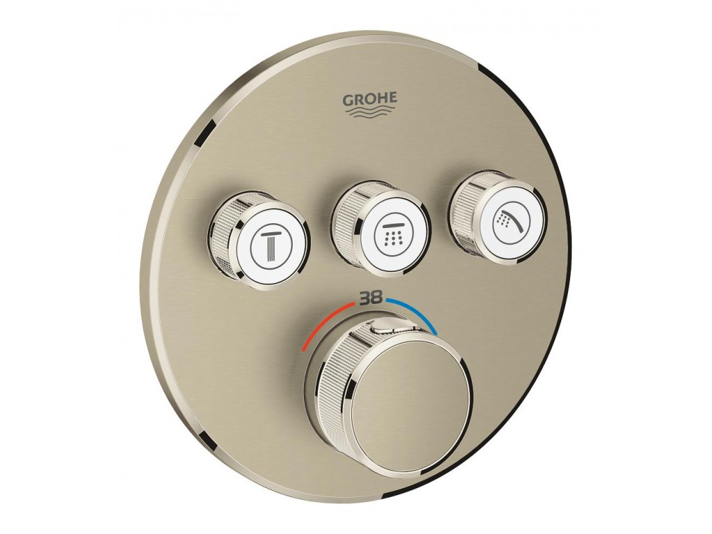 Grohtherm SmartControl Üç ventilli akış kontrollu, divar ici termostatik duş qarışdırıcısı