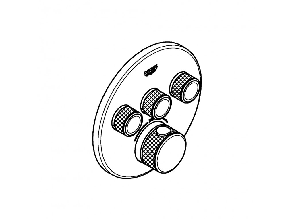 Grohtherm SmartControl Üç ventilli akış kontrollu, divar ici termostatik duş qarışdırıcısı